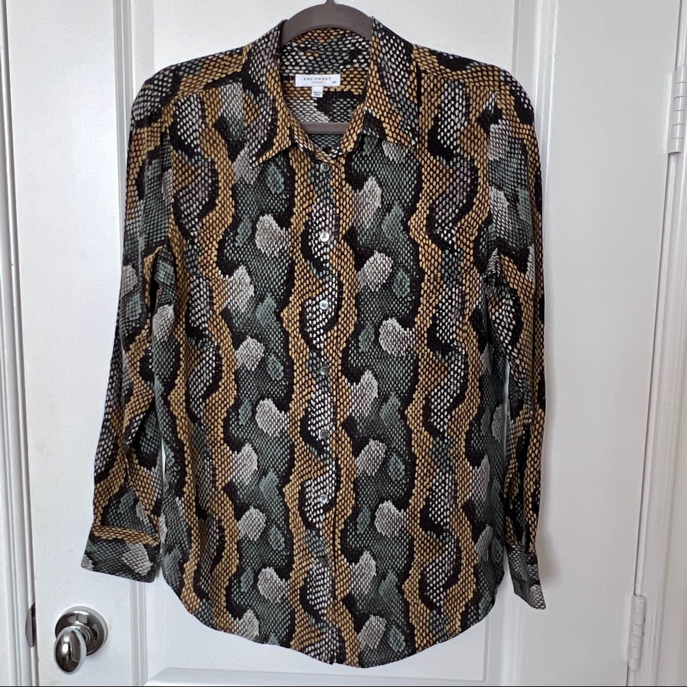 Equipment Slim Signature Blouse Python - image 1